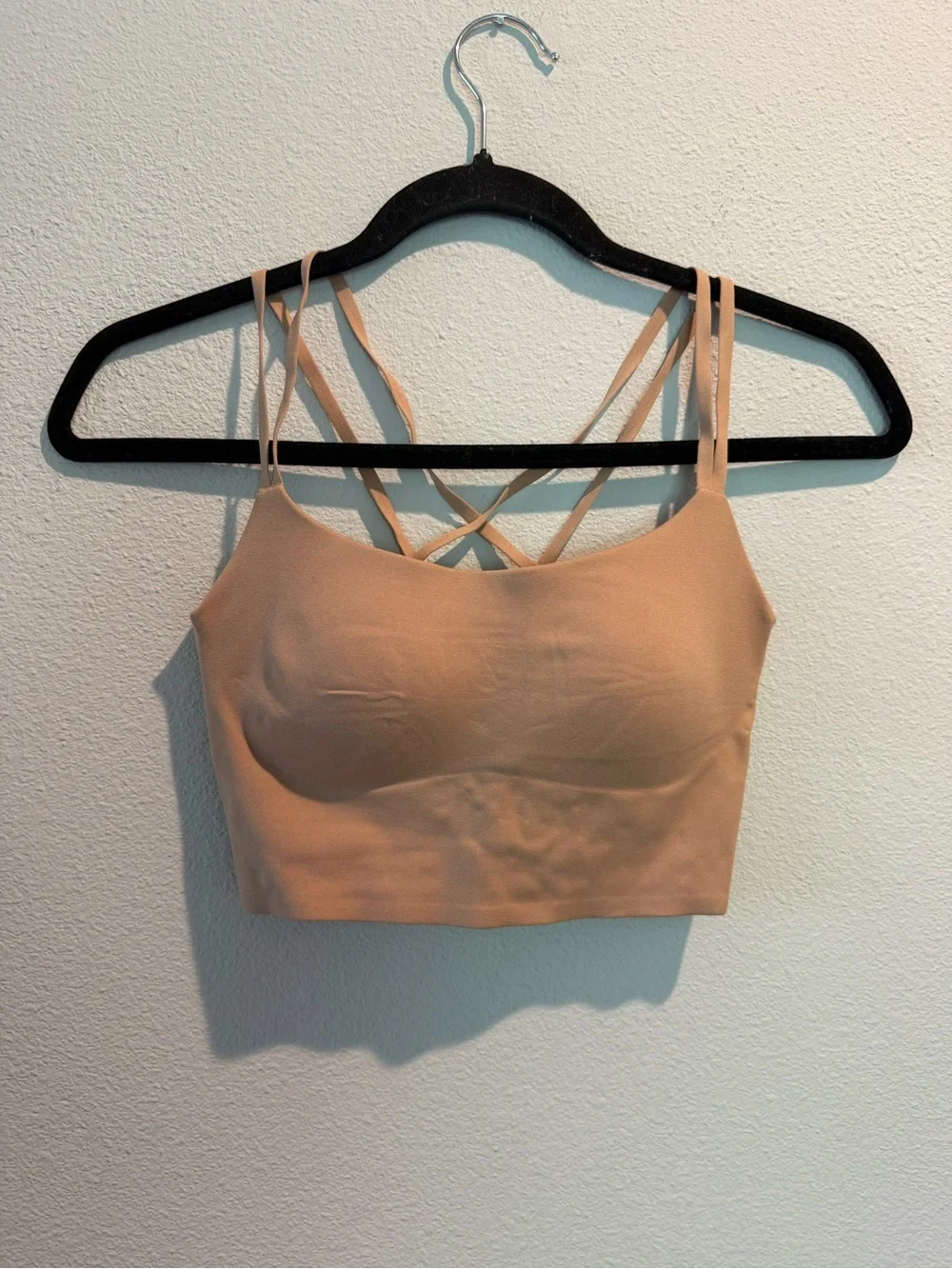 aerie Beige Crisscross Seamless Bralette